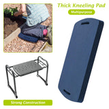 Gardening Stool Kneeler Folding Gardening Bench with Thicker Detachable Kneeling Pad and Tool Store Pouches (Blue)