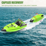 Hitish RC Boat for Kids Adults 2.4GHz Remote Control Boats with LED Light for Pool Lakes Water, 20MPH Fast Speed Racing Jet Boat, Boat Toy for Boys Girls, 2 Rechargeable Batteries 40+ Mins, Green
