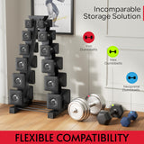 Dumbbell Rack Stand Only, Compatible with Peloton Weights, Ergonomic Dumbbell Organizer for Home Gym with 6-Tier, Space-Saving Weight Tree Rack, Plus Neoprene Set Storage, Compact Crostice
