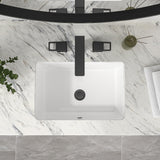 Mocoloo Undermount Bathroom Sink 18 x 12 Inch Rectangle Porcelain White Ceramic Bathroom Sink 6 Inch Deep Basin with Overflow Small Lavatory Vanity Top Under Mounted the Counter