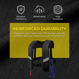 Snorkel Vest, Portable Inflatable Swim Vest Jackets for Snorkeling Swimming Diving Safety,Manual Inflatable Men's Women's Adjustable Vest for Swimming Fishing Outdoor Water Sports (330LB)(Black)