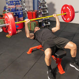 RitFit Elite 6.6ft Olympic Barbell, Robust 33lb Barbell for Weightlifting and Powerlifting, Superior Olympic Bar with Exceptional 900lbs Load Capacity, Weight Bar for 2” Standard Plates Sliver/Yellow