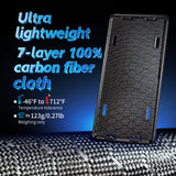 DCRCFIBER 100% Carbon Fiber License Plate Frame, All-Carbon Fiber snap-on 2/4-hole License Plate Frame, unobstructed View, Comes with Screw Covers and Shock-Absorbing Pads (Soccer Pattern)