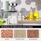 CGOLDENWALL Manual Oil Press Machine Household Seed Oil Press Extractor Peanut Nuts Oil Expeller for Physical Press and Continuous Expelling CGOLDENWALL