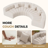 Oversized Curved Sofa, 6 Seater Modular Velvet Cloud Couch