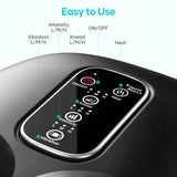 Heated Foot Massager for Neuropathy and Plantar Fasciitis, Foot Massager with Heat, Shiatsu Deep Kneading, Vibration, Rolling Compression, 3-Level Adjustable for Pain Relief, Portable for Home Use