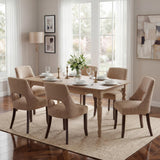 UVV Wooden Dining Chairs Set of 6, Mid Century Modern Upholstered Dining Room Chair Kitchen Chairs