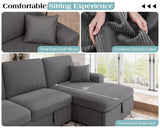 VanAcc 130" Sofa Bed, Sectional Sleeper Sofa, Pull Out Couch with Storage