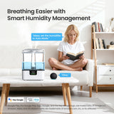 MERONTE Smart Humidifiers for Bedroom Home, 6L Cool Mist Top Fill Humidifier Large Room with Essential Oil Diffuser, Touch/APP/Voice Control, NightLight Humidifiers for Nursery & Plants (White, 1Pack)
