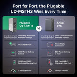 Plugable USB-C Triple Display Laptop Docking Station 3 Monitors, 15-in-1