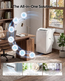 Feelfunn 12,000 BTU Portable Air Conditioner, Cools 600 Sq.Ft, 4-in-1 Quiet AC Unit with Turbo Cooling, Fan & Dehumidifier, Auto Swing, Remote, 24H Timer, Window Kit for Bedroom Office Dorm Apartment