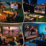 AHOLON Outdoor Projector Screen with Stand - 100 Inch Portable Projector Screen Indoor and Outdoor Projector Screens 16:9 4K HD Wrinkle Free Lightweight Movie Screen with Carry Bag,Enioy Movie Nights