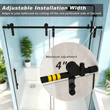 LOHCEH Shower Door,56-60" W x 76" H Sliding Frameless Shower Door,Adjustable Width,5/16"(8mm) SGCC Tempered Glass,Stainless Steel Hardware,Black