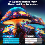 Projector, 18000L Projector with 5G WiFi and Bluetooth Native 1080P 4K Support, Outdoor Movie Projector FUDONI