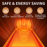 Electric Warming Tray (L 32"x12")，Food Warmers for Parties Buffet with Thermostat & Full Surface Heating, Tempered Glass Warming Mat for Food, Temperature Adjustable Gold Handles Food Warming Mat