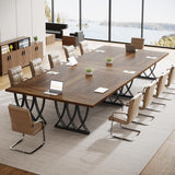 70.86-Inch Rectangle Meeting Seminar Table with Unique Curved Metal Support for Home Office (Without Chair
