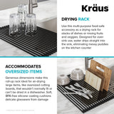 Kraus Roll Up Dish Drying Rack with Self-Draining Silicone Dish Drying Mat and Silicone Soap Dish Holder in Black, KDM-KRM-10BL