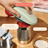 Battery Operated Electric Can Opener with Automatic Cutting for Hands Free Kitchen Use (Sage Green)
