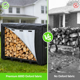 GARDENWORK 6FT Firewood Rack Outdoor with Cover,Heavy Duty Fire Wood Storage Racks Outdoor with 600D Oxford Fabric Cover,Adjustable Firewood Holder Indoor with Firewood Bag
