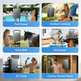 Ranein Portable Propane Tankless Water Heater 34,000 BTU 1.32 GPM with Included High-Performance Pump Thermostatic Control and Chain for Camping RV Outdoor Shower