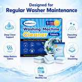 ECOFRESHEET Washing Machine Cleaner Tablets 24 Count, Deep Cleaning Washer Cleaner for Front Load & Top Load Washers, HE Washer Cleaning Tablets, Helps Reduce Odors & Buildup