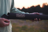 Clear Creek Fly Fishing Rod Tube - 9' (Two Piece) - Easy to Carry Complete Protection Storage Case - Interior Divided Organizer and Works with Fresh + Saltwater Rods and Top Brand Name Fishing Rods