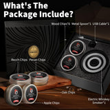 Electric Whiskey Smoker Kit with Lights: Cocktail Infuser with 6 Wood Chips for Whiskey Bourbon Lovers - Old Fashioned Drink Smoker Kits