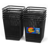 SHSYCER 10-Pack Black Square Metal Trash Cans 6 Gallon,Mesh Office Trash Cans, Metal Wire Wastebaskets, Waste Basket Trash Can, Small Trash Can, Garbage Bin for Office, Home,School