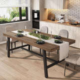 Long Large Kitchen Table with Sturdy Metal Frame, Rectangular Counter for Dinner, Kitchen, Dining Room