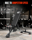 Mikolo Weight Bench - 1300 Weight Capacity and 40 Adjustable Positions for Full Body Workouts, Incline, Decline and Flat Setting for Garage and Home Gym, Black