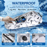 Smasrob 30L Waterproof Dry Bag with 20L Detachable Cooler, Dry Bag Cooler Backpack with Phone Pocket and Bottle Pouch, Suitable for Kayaking, Boating, Camping and Water Activities, Gray Camouflage