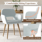Home Office Desk Chair, Corduroy Vanity Chair 2PCS for Teen Girls, Blue