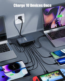 1000W USB C Charger Block,10-Port USB C GaN Multiple Port Charging Station