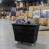 ReadySpace Commercial 16 Bushel Utility Cart with Steel Base, Poly Box Basket Truck, Laundry Cart, and Rolling Trash Bin