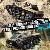 toylefun RC Military Tank Armored Fighting Car with LED Lights, 2.4G Remote Control, 1:16 Scale All-Terrain Vehicle, Dual Motor Drive, Door Open (【Yellow】 Full Proportional RC Tank with 2 Batteries)