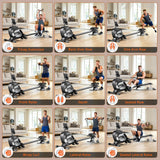 pooboo Rowing Machines for Home, Magnetic Rowing Machine with Adjustable Resistance, Folding Rower Machine of Quiet, 350lbs Weight Capacity, Comfortable Seat Cushion, LCD Monitor, App Support