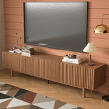 86.61" Mid-Century Modern TV Stand for 85" TVs, Walnut