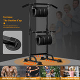DlandHome Power Tower Pull Up Dip Station Multi-Function Fitness Equipment for Strength Training Adjustable Height Dip Stand for Home Gym, Black DlandHome