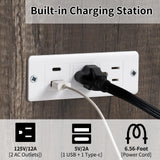 LUXOAK Queen Size Murphy Bed with Charging Station