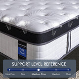 Marine Moon 12 Inch King Mattress in a Box, Medium Firm Breathable Memory Foam with Individually Pocketed Coils for Motion Isolation&Back Pain Relief,CertiPUR-US & Oeko-TEX Certified