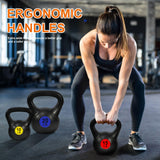 Fitvids Kettlebell Sets 3 Piece 5/15/20LB Strength Training KettleBells Weight Set, Black
