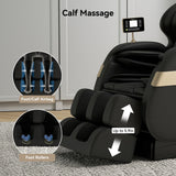 Real Relax Massage Chair Full Body of Dual Core S Track,Zero Gravity Realiner with App Control,Bluetooth,Foot Roller,Home or Office Use,Black and Gold