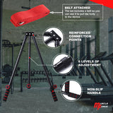 MuscleForge 3-Bar Leg Stretcher for Splits and Adductor Stretch - Legs Spreader to Over 180° Split Machine Trainer Groin Flexibility Ballet Stretching Equipment with Padded Grips and Strap Attached MuscleForge