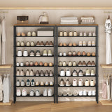 YATINEY 8 Tier Shoe Rack, Shoe Storage Organizer, Large Capacity Shoe Shelf Holds 32 Pairs of Shoes, Sturdy and Stable, for Entryway, Hallway, Closet, Dorm Room, Rustic Brown SS08BR