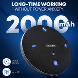 M4 Bluetooth Speakerphone Conference Microphone with AI Noise Reduction Full-Duplex AI Transcription USB Speakerphone 360°  Black AISPEECH