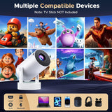 Mini Projector, Projector with Wifi and Bluetooth Built-in Battery 4K Portable Projector for Outdoor Bedroom, Smart Projectors 1080P Compatible with iphone/TV Stick/HDMI/Laptop
