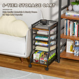 keomaisyto 6-Tier Standing File Organizer for Office Organization, Under Desk File Holder with Sliding Mesh Paper Letter Trays