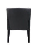 Boss Office Products Executive Box Arm Chair with Mahogany Finish in Black, 25.5" D x 24.5" W x 35.5" H
