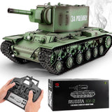 BESTYMXY RC Tanks Heng Long Russia KV-2 Heavy Tank, 1/16 2.4ghz Russian Tank Model That Shoots, Remote Control Tank Vehicles with Sound & Light for Ages 14+