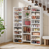 Tribesigns 14-Tier Shoe Rack, White Shoe Storage Cabinet with 22 Open Cubbies, 46 Pairs Wide Entryway Shelf for Shoes, Modern Organizer for Closet Living Room Entryway Hallway